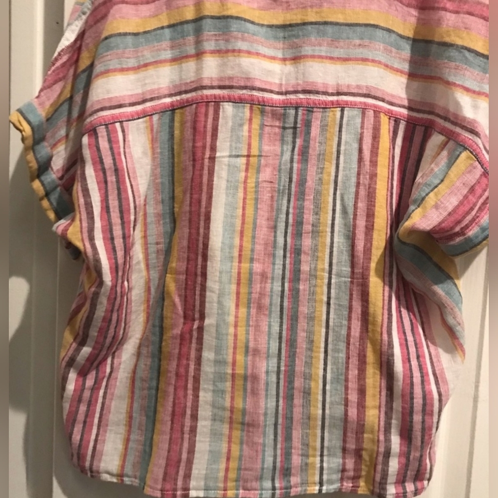 BEACH LUNCH LINEN BLEND TIE TOP L - Picture 4 of 4